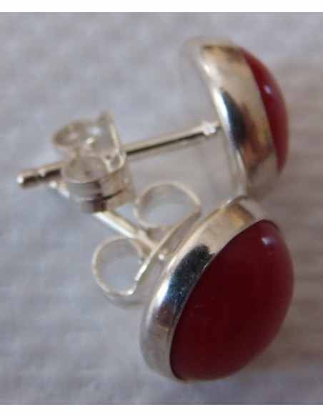 Boucles d'oreille en corail rouge