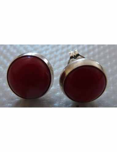 Boucles d'oreille en corail rouge