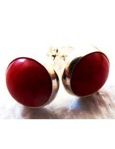 Boucles d'oreille en corail rouge