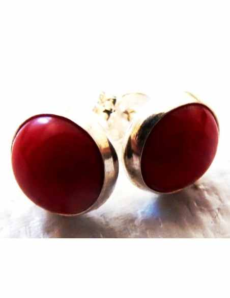 Boucles d'oreille en corail rouge