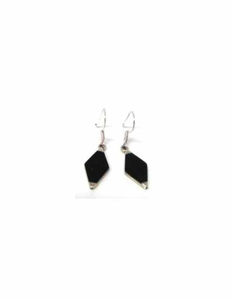 Boucles onyx losanges