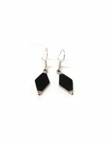 Boucles onyx losanges