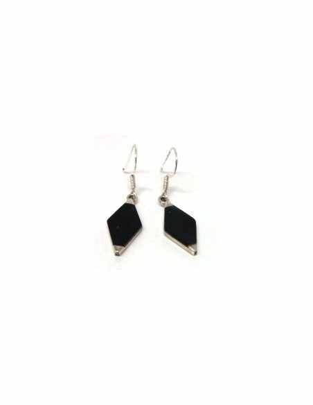 Boucles onyx losanges