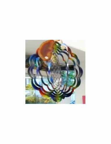 Fleur de vie acier arc-en-ciel