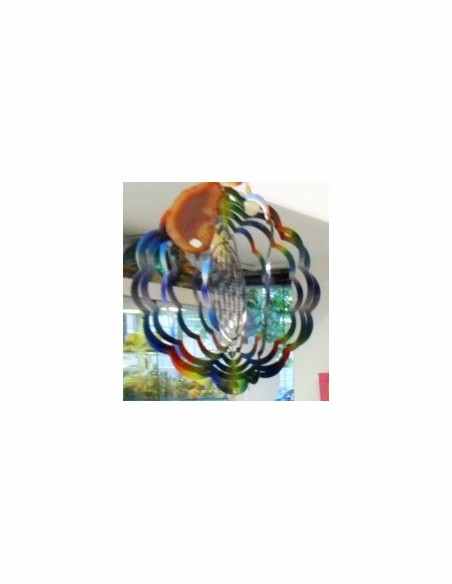 Fleur de vie acier arc-en-ciel