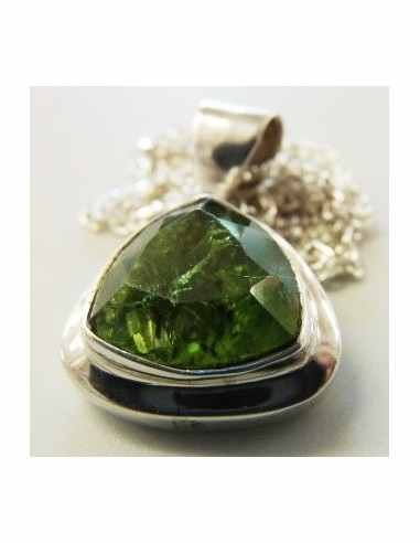 Péridot pendentif papillon argent