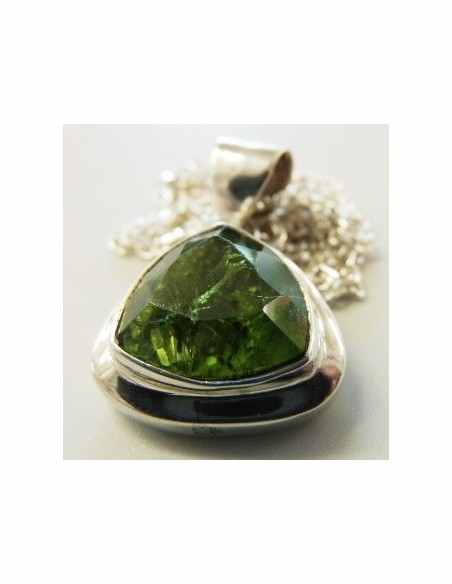 Péridot pendentif papillon argent