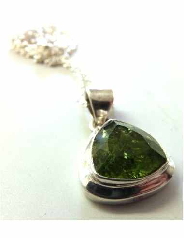 Péridot pendentif papillon argent