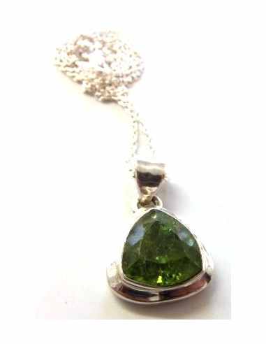 Péridot pendentif papillon argent