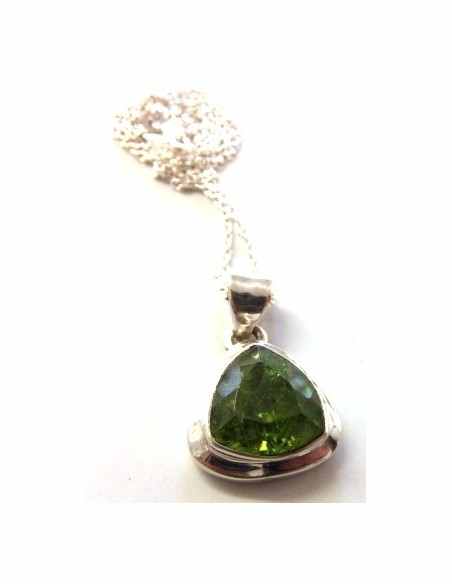 Péridot pendentif papillon argent