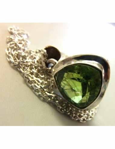 Péridot pendentif papillon argent