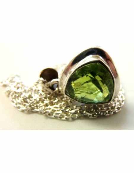 Péridot pendentif papillon argent