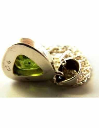 Péridot pendentif papillon argent