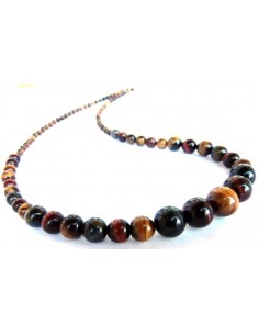 Collier en chute Oeil de tigre, faucon, taureau