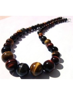 Collier chute Oeil de tigre, faucon, taureau 2