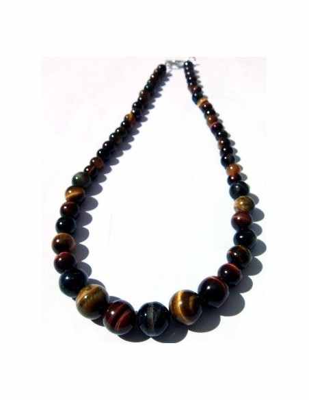 Collier chute Oeil de tigre, faucon, taureau Collier chute Oeil de tigre, faucon, taureau