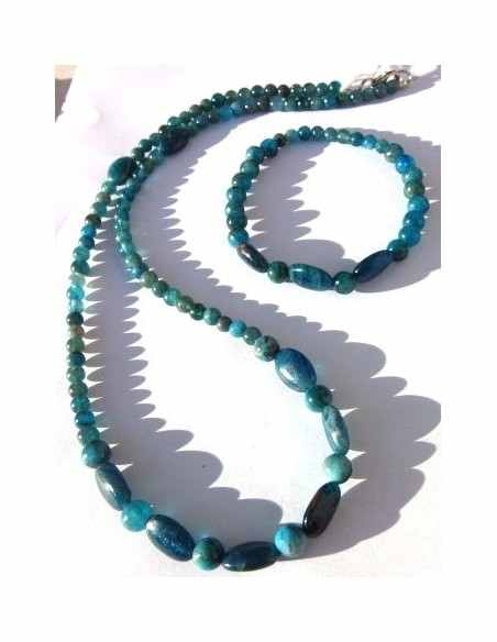 Apatite bleue parure Apatite bleue parure