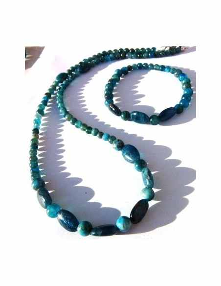 Apatite bleue parure Apatite bleue parure