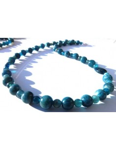 Collier apatite bleu PARURE 2