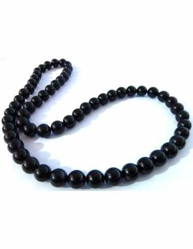 Collier, bracelet tourmaline noire 85mm