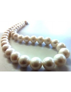 Collier perles blanches 10mm
