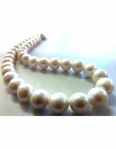 Collier perles blanches 10mm
