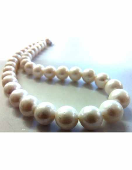 Collier perles blanches 10mm Collier perles blanches 10mm