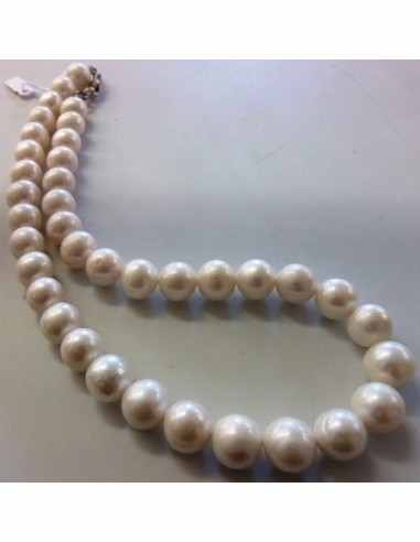 Collier perles blanches 10mm