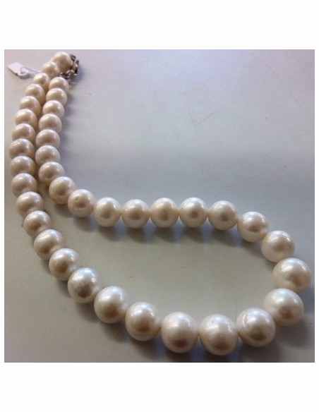 Collier perles blanches 10mm Collier perles blanches 10mm