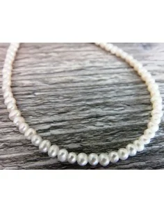 Perles collier blanche, rose