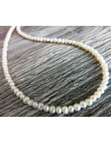 Perles collier blanche, rose