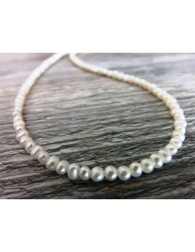 Perles collier blanche, rose