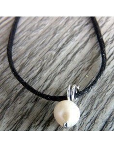 Perles eau 6mm pendentif argent 2