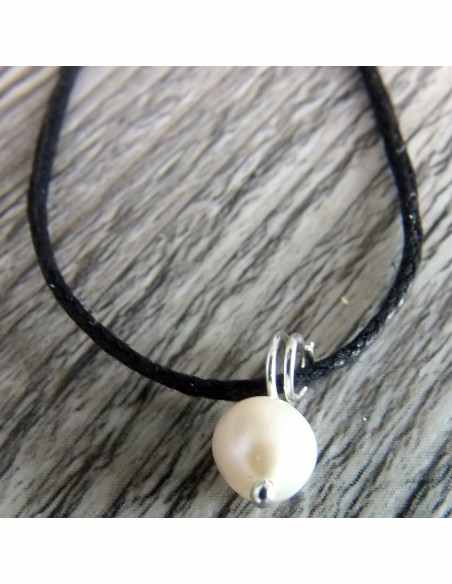 Perles eau 6mm pendentif argent Perles eau 6mm pendentif argent