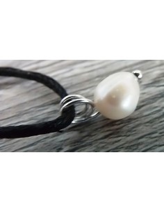 Perles eau 6mm pendentif argent