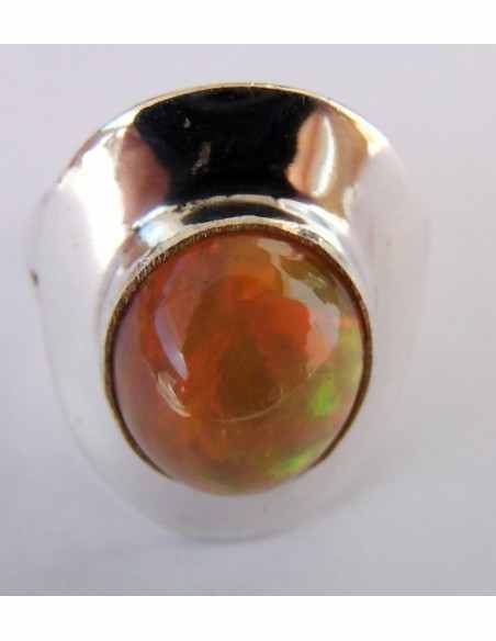 Opale noble rouge bague argent Opale noble rouge bague argent