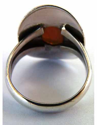 Opale noble rouge bague argent