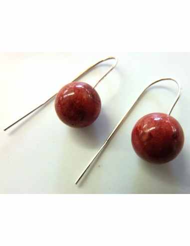 Boucles d'oreilles corail 12mm