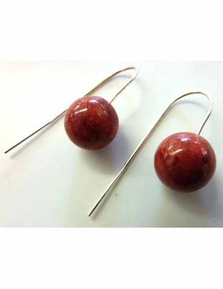Boucles d'oreilles corail 12mm