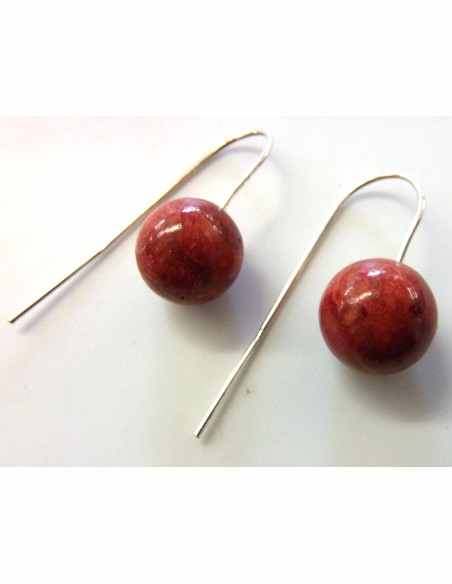 Boucles d'oreilles corail 12mm