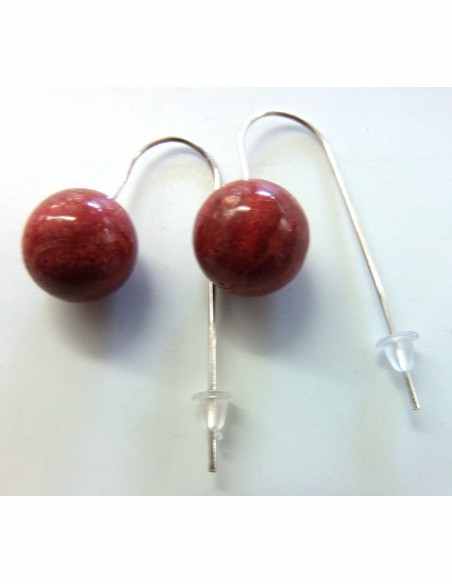 Boucles d'oreilles corail 12mm