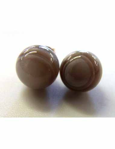 Agate de botswana boucles d"oreilles 10mm