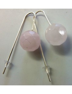 Boucles doreilles quartz rose 12mm 2