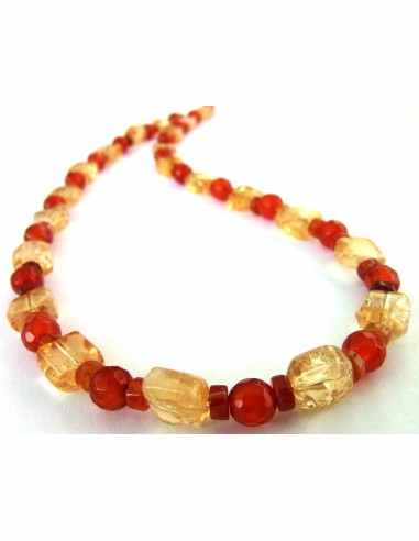 Collier Citrine et cornaline