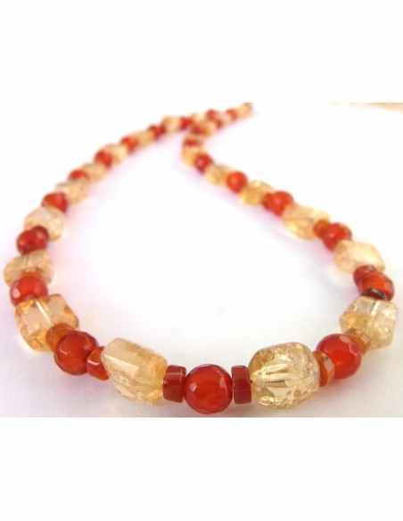 Collier Citrine et cornaline