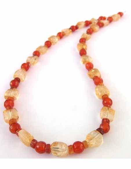 Collier Citrine et cornaline