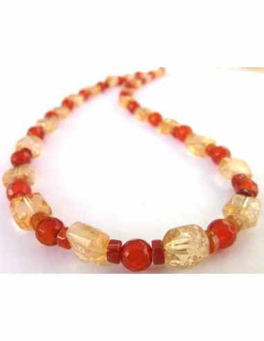 Collier Citrine et cornaline