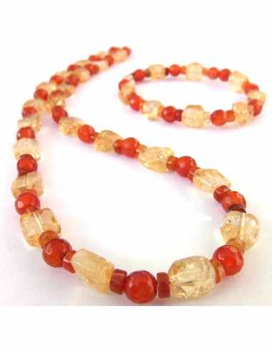 Collier Citrine et cornaline