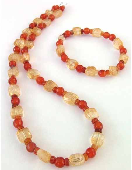Collier Citrine et cornaline