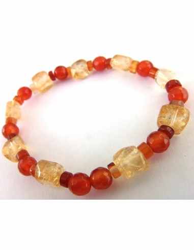 Collier Citrine et cornaline